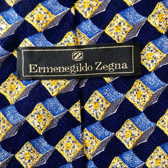 Ermenegildo Zegna- 100% Silk Men’s Tie - Picture 3 of 8